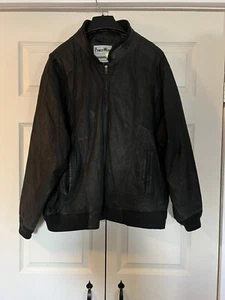 Herren Vintage Pioneer Wear schwarz Leder Bomber Größe 48 - Bild 1 von 7