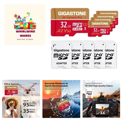 5-Yrs Free Data Recovery] 32GB 5-Pack Micro SD Card, 4K Camera Pro, UHD Video... - Image 1 of 4