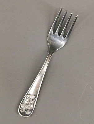 9130156 Silver-Plated Kinder-Gabel Hunderelief 90er Edition Vintage mid-Century - Image 1 of 3