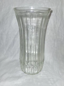 Vintage Glass Hoosier Vase 4088-C Clear Ribbed 8 1/2" Tall 8.5" classic retro - Picture 1 of 10