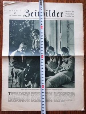 Jewish Zeitbilder Thomas Mann writer photo image newspaper / magazine 1929 - Image 1 of 4