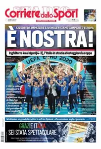 CORRIERE DELLO SPORT 12/07/2021 ITALIA CAMPIONE D'EUROPA EURO 2020 ITALY WEMBLEY - Foto 1 di 1