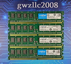 8GB (4x2GB) PC2-6400u DDR2-800MHz 2Rx8 Non-ECC Crucial CT25664AA800.C16FMD - Picture 1 of 2