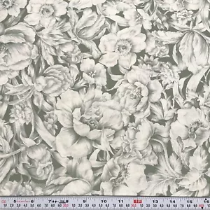 A Touch of Elegance RJR Fabrics Florals Green Cotton Fabric Remnant 16" x 43" - Picture 1 of 2