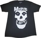 Mens Misfits Punk Rock Band Fiend Skull Logo Black Retro Vintage T-Shirt New Tee