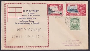 BERMUDA: (18799) SJ/H.M.S. YORK CANCEL/COVER 1936 - Picture 1 of 2