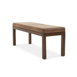 Ashcroft Furniture Co Entryway Bench 48" W X 17" H, Genuine Leather Upholstered - Picture 1 of 10