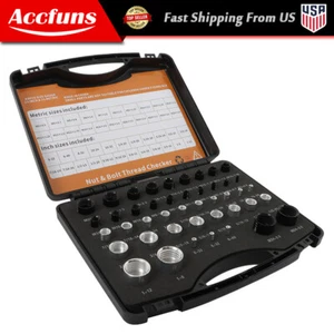 44 Pcs Nut and Bolt Gauge 23 Metric & 21 Inch Nut and Bolt Thread Checker in Box - Picture 1 of 7