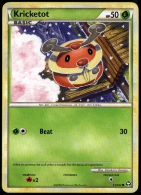 Kricketot Common - HGSS Triumphant 65/102 2010 LP+ Pokemon Card - Image 1 of 2