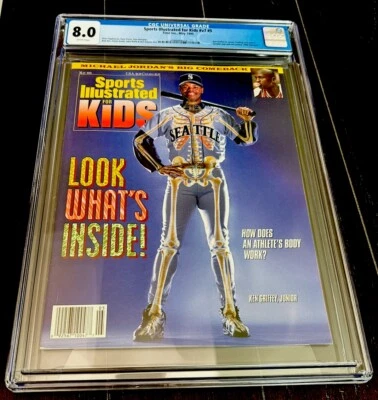 KEN GRIFFEY JR 罕见 SI 儿童封面 1995 年西雅图海军带卡 CGC 8.0 — 第 1/3 张图片