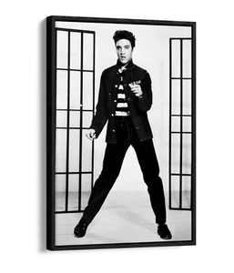 ELVIS JAILHOUSE ROCK A - EFECTO FLOTANTE LONA ARTE FOTOGRÁFICO IMPRESIÓN - BLANCO Y NEGRO - Imagen 1 de 12