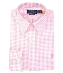 Polo Ralph LaurenClassic-Fit Stretch Textured Gingham Dress ShirtPink/White-16.5 - Picture 1 of 1
