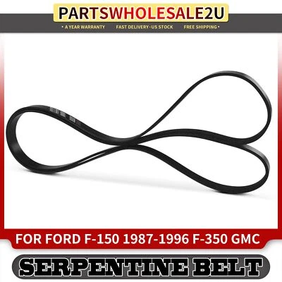 98.07 英寸蛇形皮带适用于福特 F-150 1987 - 1996 F-350 吉姆西育空 C2500 C3500HD — 第 1/4 张图片