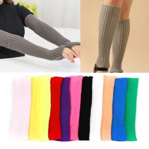 Winter Keep Warm Knitted Arm Sleeves Leg Sleeves Cold Wind Protect for Girl Lady - Picture 1 of 38