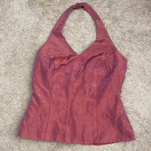 Vintage 90s David’s Bridal Halter Top Size 6 Pink Made In USA Womens - Picture 1 of 4
