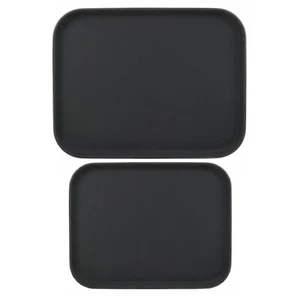 Black Non Slip Rectangular Serving Tray Large Catering Bar Pub Waiter Drink Food - Picture 1 of 10