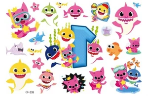 Kids/Childrens Temporary tattoos cartoon shark baby Stocking filler/Party bags - Picture 1 of 6