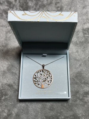 "Collar y colgante Mia Fiore dyadema de plata esterlina árbol de la vida 16"" + 2"" Italia" Foto 1 de 4