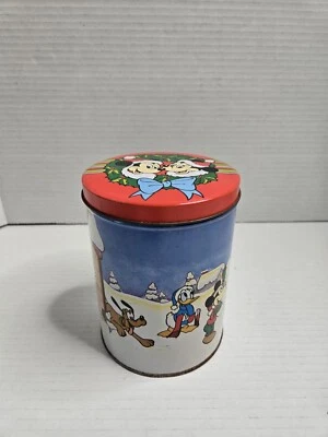 Vintage Disney Mickey Mouse Christmas Candy Tin Decoration Donald Goofy Daisy - Image 1 of 4