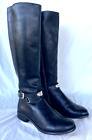 Michael Kors..black..leather..knee High..riding..boots..buckle..7