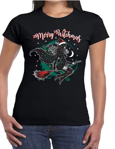 Merry Witchmas Witches Merry Christmas Tee T'shirt - Picture 1 of 1