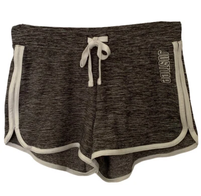 Pantalones Cortos Justice Girls Dolphin Gris Talla 12 Poliéster Ligero Logo Foto 1 de 4