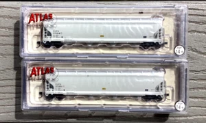 2 - ATLAS N 1/160 ACF 5701 Pressureaide Dupont Hopper Cars Rd. #'s 37218 & 37251 - Picture 1 of 14