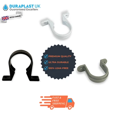 BATHROOMSANDTAPS Push Fit Pipe Clip | White | Grey | Black Duraplast FREE SHIP