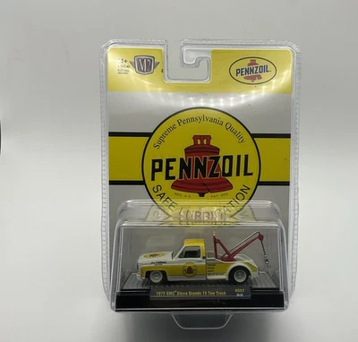 🔥 Camión de remolque GMC Sierra Grande 1500 1975 Pennzoil 1/64 máquinas M2 HS57 Foto 1 de 3