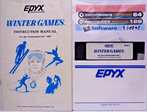 COMMODORE 64/128 -- WINTER GAMES (EPYX - DISK) - Picture 1 of 2