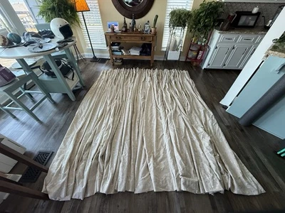 "2 cortinas de panel plisado de pellizco pesadas bordadas hechas a medida 61x102"" cada una - crema" Foto 1 de 4