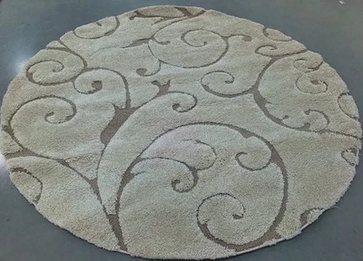 CREAM BEIGE 6'-7" x 6'-7" Back Stain Rug, Reduced Price 1172787344 SG455-1113-7R - Image 1 of 4