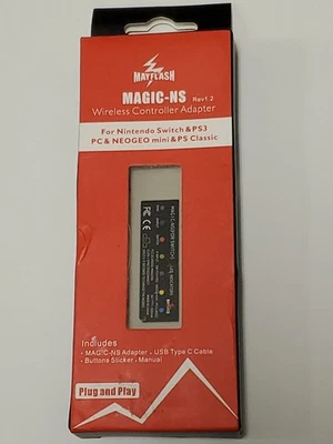 Adaptador inalámbrico USB MAYFLASH Magic-NS Rev 1.2 para Switch, PS3, PC y Neogeo mini Foto 1 de 4