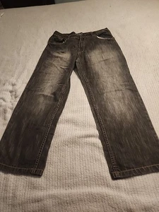 Southpole Jeans Vintage Mens 38x32 Black Baggy Straight Skater Hip Hop Y2K Denim - Picture 1 of 10