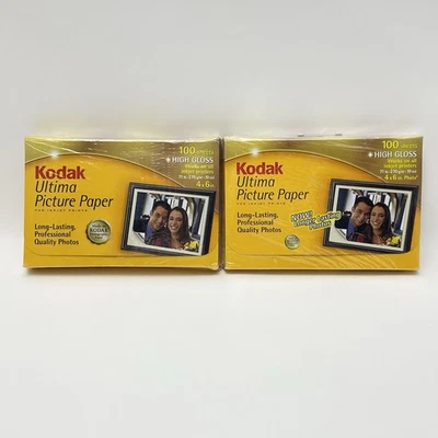NEW Set Of 2 Packs Kodak Ultima Photo Picture Paper 100 Sheet High Gloss 4x6 - Image 1 of 4
