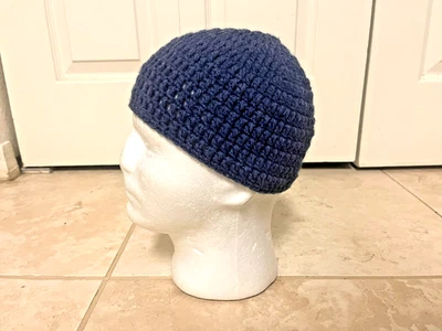 Gorra calavera ganchillo hecha a mano para adultos DENIM - AZUL OSCURO topi kufi gorro motociclista musulmán Foto 1 de 3