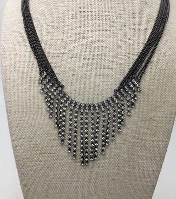 Banana Republic Hematite Tone Fringe Necklace - Image 1 of 4