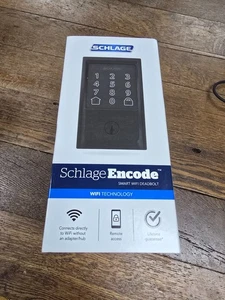 ⚡ Schlage ENCODE BE489WB-V-CEN-622 Encode Smart Wifi Deadbolt - Negro Mate - Imagen 1 de 6