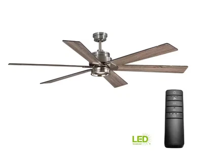 HDC Statewood 70 Inch Brushed Nickel Fan w/ Remote - Image 1 of 4