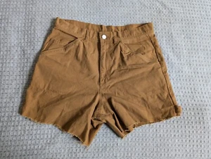 Crooked Tongues Shorts Adult 32 Brown Duck Canvas Cutoff Carpenter - Picture 1 of 11
