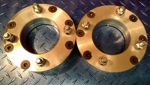 5x4.5 / 5x114.3 to 4x4.25 Wheel 2-Piece US Adapters 1.75" Thick 12x1.5 Studs x 2 - Picture 1 of 3