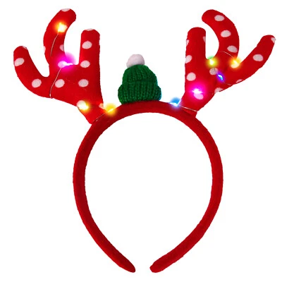 Diadema LED Intermitente de Reno Brillante Navidad Fiesta Navidad Cabezas Foto 1 de 4