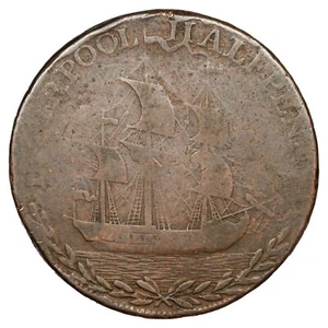 Großbritannien - Provincial Token 1/2 Half Penny 1791 Liverpool Kupfer - DH.61-110 - Bild 1 von 2
