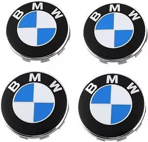 Set X 4 Nabendeckel BMW 68mm blau/weiß Radmitte Felgen Rad Original Neu - Bild 1 von 5