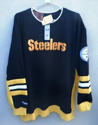 Suéter Mitchell & Ness Throwback Para Hombre Pittsburgh Steelers Negro Grande Alto 4XLB Foto 1 de 4
