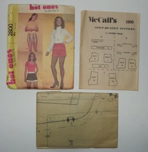 McCall's The Hot Ones Pattern #2800 Misses Short Shorts Waist Size 24" Uncut Vtg - Picture 1 of 9