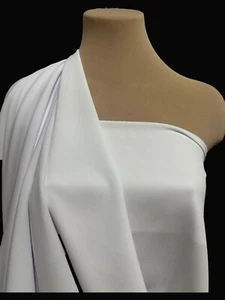 DOUBLE CREPE GEORGETTE FABRIC  WHITE   60"   BTY CLOTHING,  SEMI SHEER - Picture 1 of 1