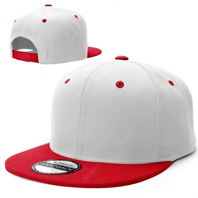 Snapback Hat Flat Baseball Cap Trucker Solid Plain Blank Men Hip Hop Army CS - Image 1 of 4