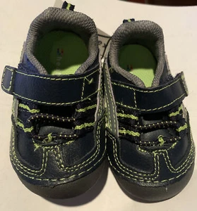 Healthtex Infants Toddler Boys Sneakers Shoes, Sz 2 Navy Blue NEW! - Picture 1 of 9