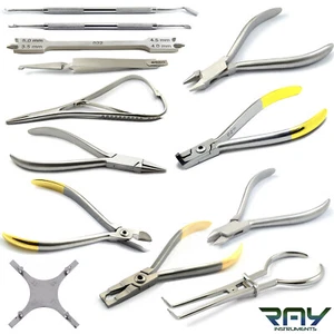 Orthodontic Wire Bending Pliers Dental Bracket Removing Placing Instruments Kit - Picture 1 of 12